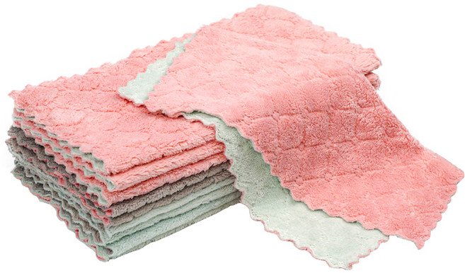 ASSARE 요술 극세사 벨벳 양면 행주 랜덤발송, 10개