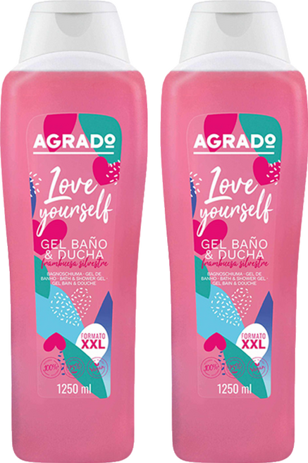 AGRADO 寵愛自己白皙透嫩沐浴露, 1.25L, 2瓶