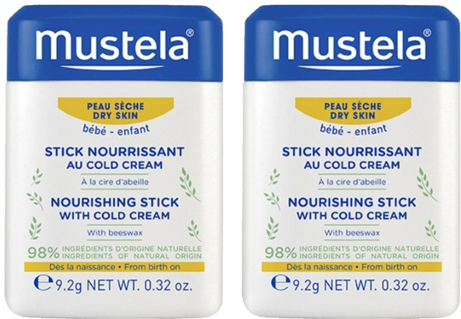 무스텔라 유아용 너리싱 스틱 위드 콜드 크림, 9.2g, 2개