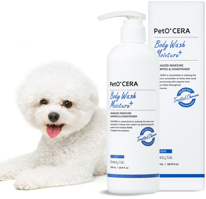 페토세라 브리지테일 강아지 올인원 고보습 저자극 바디워시 모이스처 플러스 베이비파우더향, 500ml, 1개