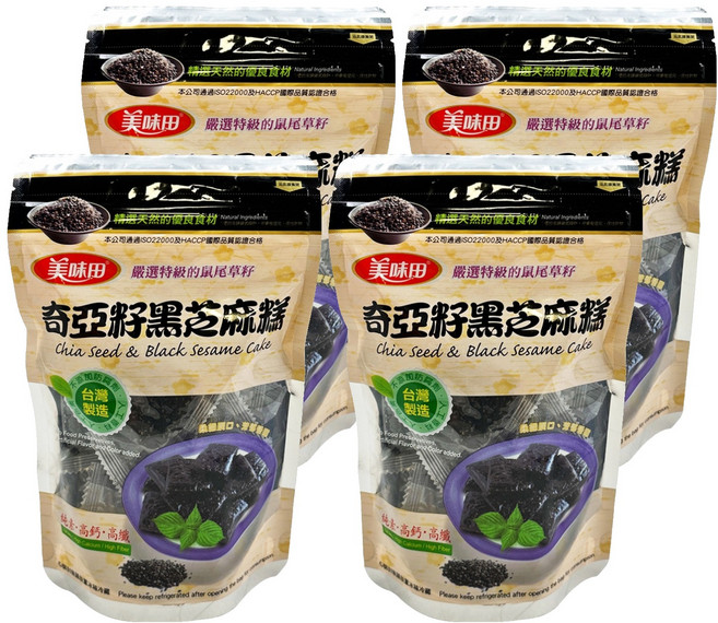 美味田 奇亞籽黑芝麻糕, 300g, 4袋