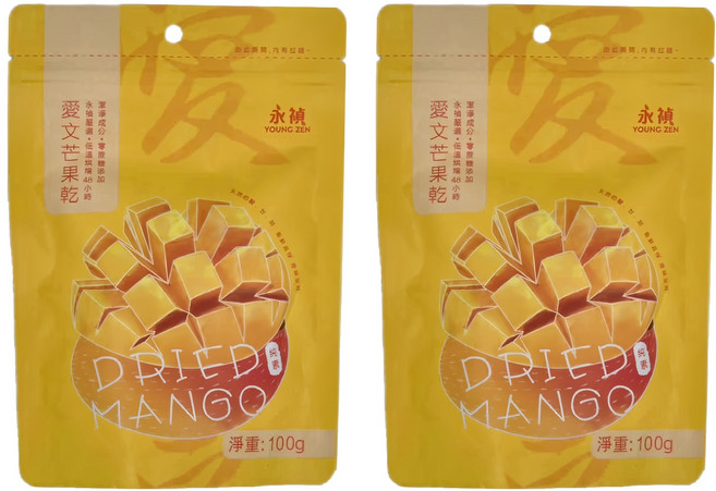 永禎 愛文芒果乾 無糖, 100g, 2包