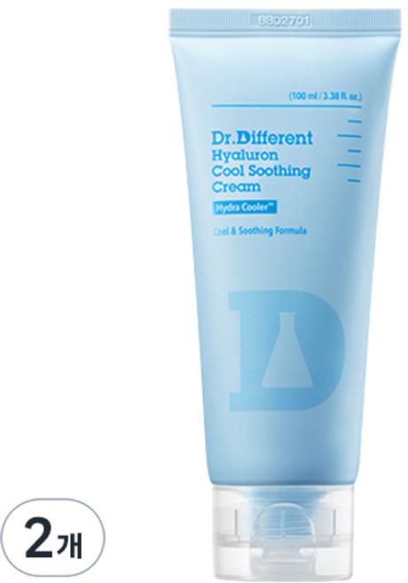Dr.Different Differen Cosmetics 玻尿酸清涼舒緩霜, 100ml, 2個