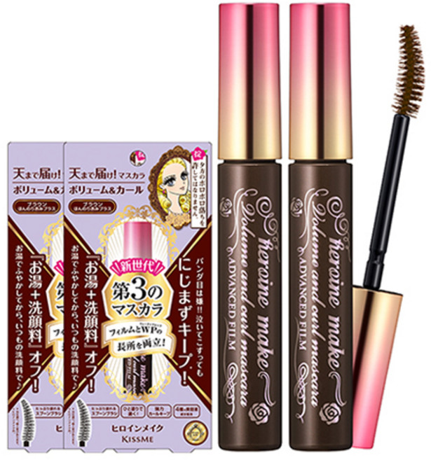 키스미 히로인메이크 볼륨앤컬 어드밴스드 필름 마스카라 6g, 02 브라운, 2개