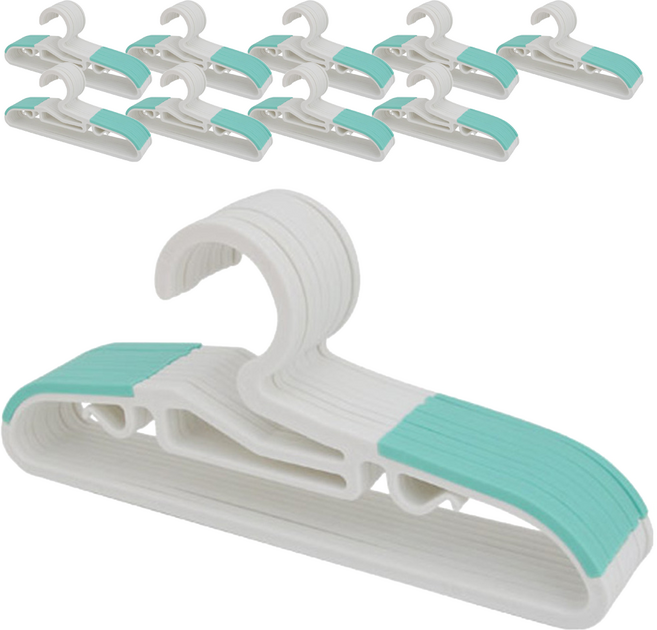 리빙해피 유아용 논슬립 옷걸이, 화이트민트, 100개