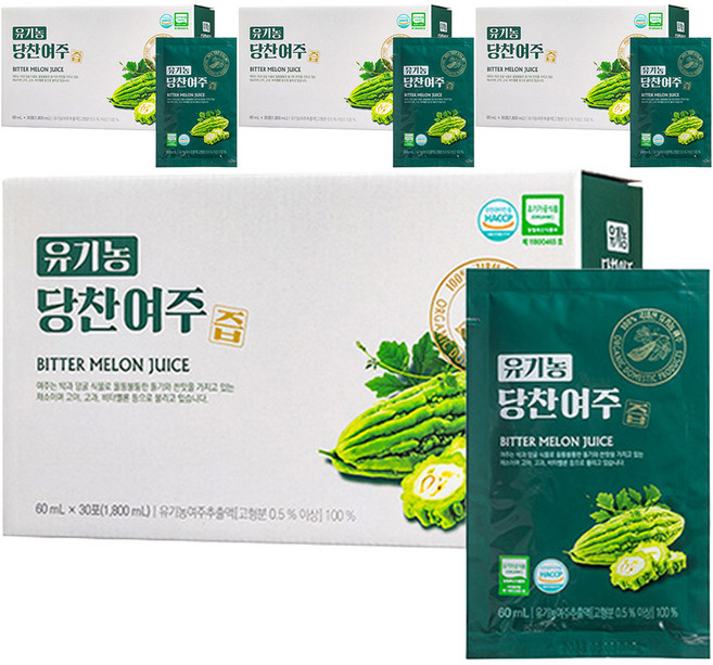 지비엠에스 국내산 유기농 당찬 여주즙, 1.8L, 4개