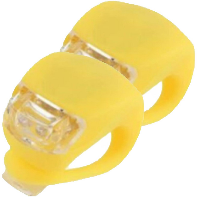 휘경일 자전거 라이트 5세대 실리콘 개구리 야간 LED, 옐로우, 2개