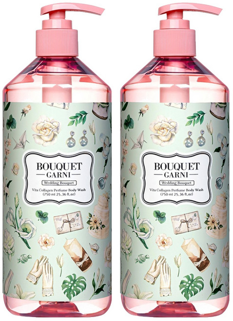 부케가르니 비타콜라겐 퍼퓸 바디워시 웨딩부케, 750ml, 2개