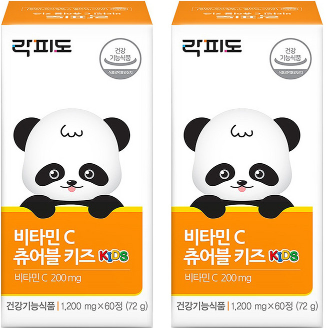 락피도 비타민 C 츄어블 키즈 72g, 60정, 2개