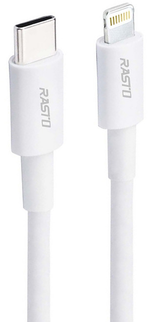 RASTO RX44 For 蘋果 Type C-Lightning 快充傳輸線, 2m, 白色, 1條