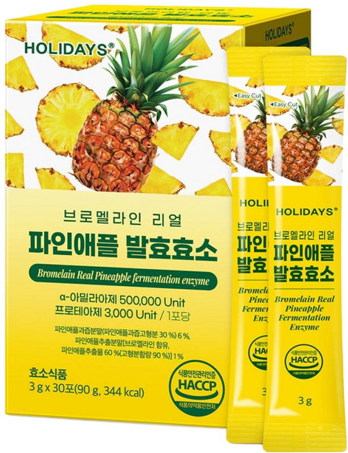 HOLIDAYS 鳳梨蛋白酶 真正鳳梨發酵酵素 30入, 90g, 1個