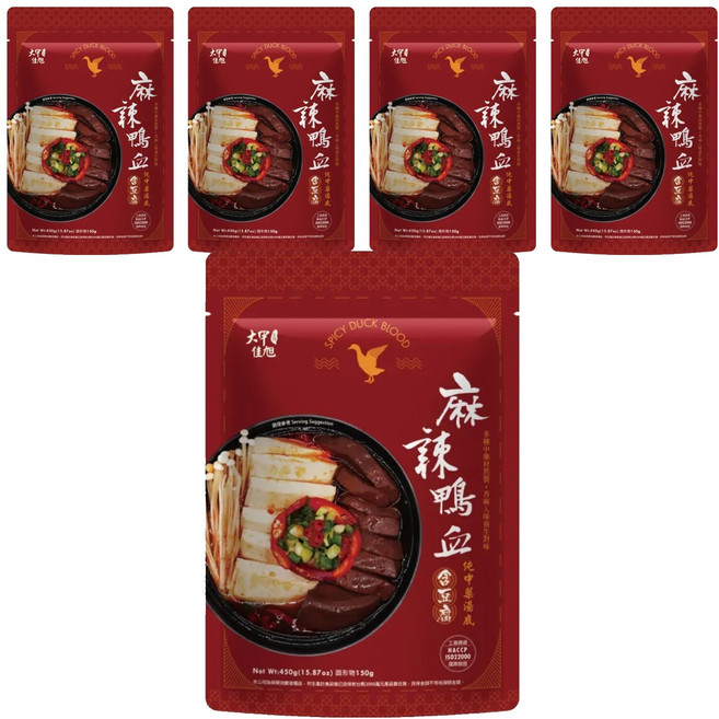 大甲佳旭 麻辣鴨血豆腐, 450g, 5包