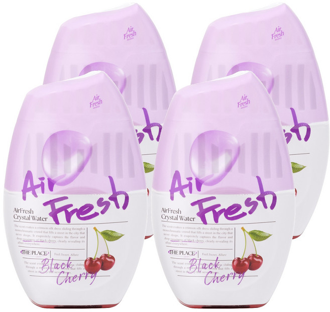 에어후레쉬 크리스탈워터 실내용 대용량 방향제 본품, 400ml, 4개, 블랙체리향
