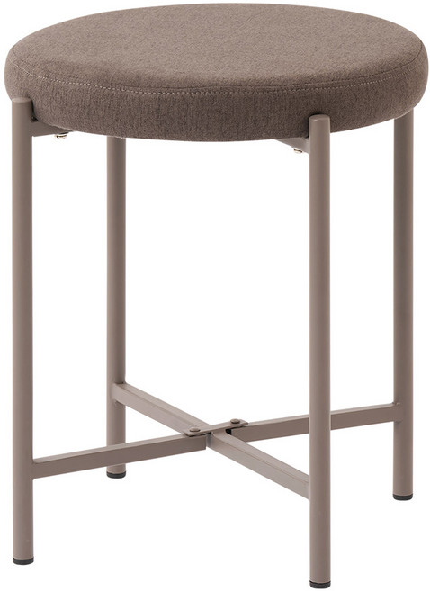 룸앤홈 모그 원형 패브릭 스툴 KD형, 브라운, 1개
