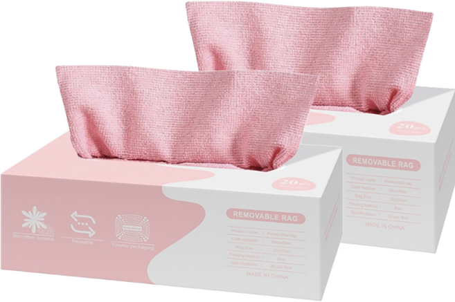 하루담 티슈처럼 뽑아 쓰는 청소걸레 20매입, 핑크, 2개