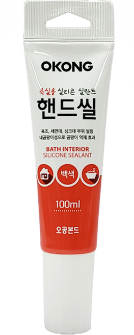 오공 욕실용 실리콘 핸드씰 백색 100ml, 1개
