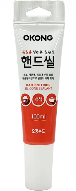 오공 욕실용 실리콘 핸드씰 백색 100ml, 1개 - 쿠팡