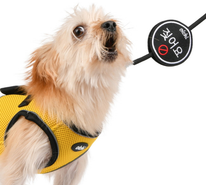 올치 반려동물 찍찍이 산책 패치 펫티켓 인식표 와펜 짖어요, 블랙 + 짖어요, 1개