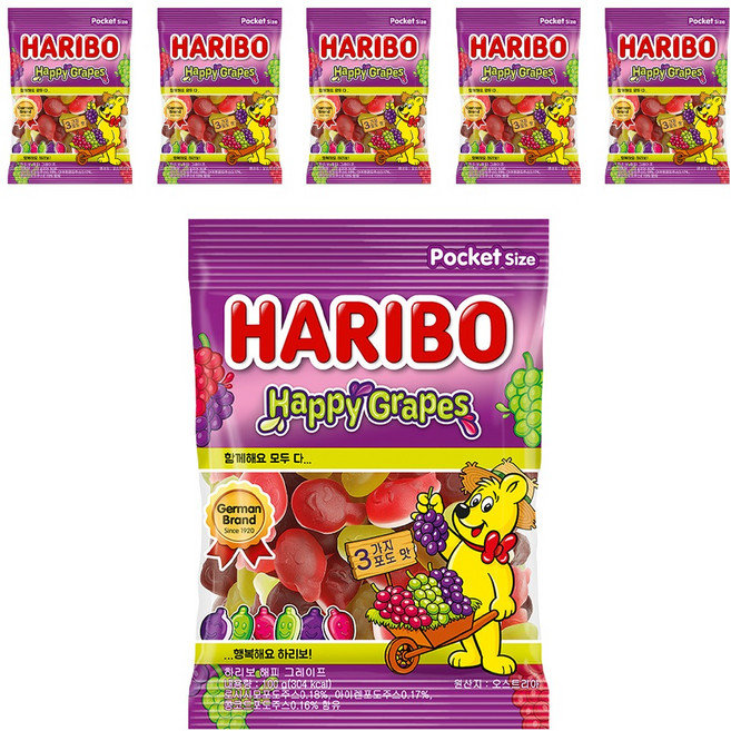 HARIBO 快樂葡萄軟糖, 6個, 100g