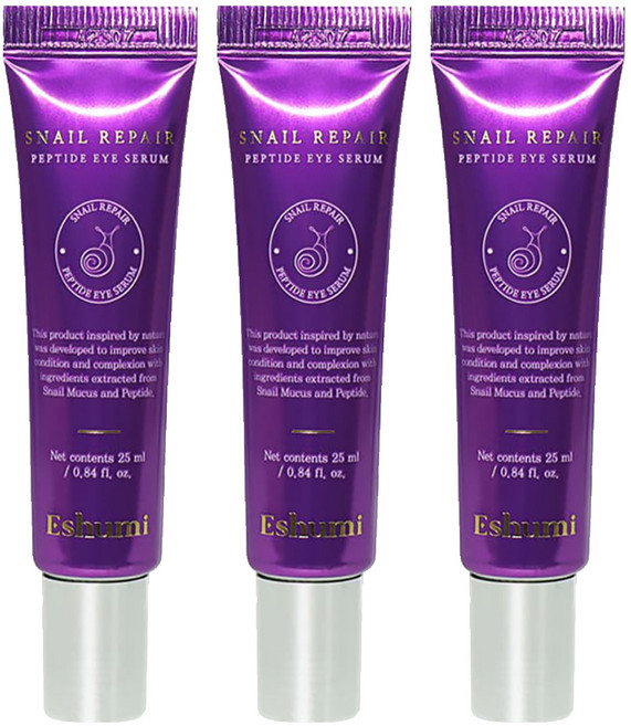 ESHUMI 電熨斗滾珠撫紋眼霜 蝸牛胜肽, 25ml, 3條