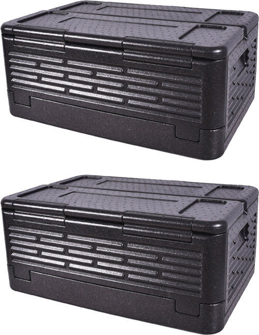 TOP&TOP 超輕量霸王折疊保溫箱 2個, 黑色, 60L