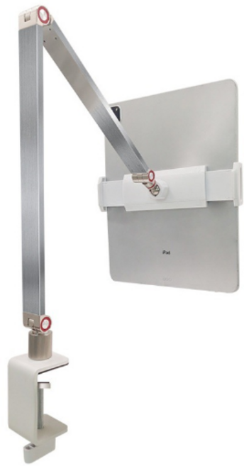 코끼리리빙 포터블 모니터 태블릿 클램프 자바라 침대 거치대, P3PF-2828, 화이트