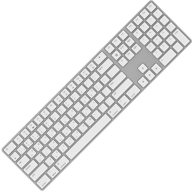 몬스타기어 슬림 맥 알루미늄 펜타그래프 블루투스 유무선 키보드, 실버, X108PRO MAGIC, 제조사축