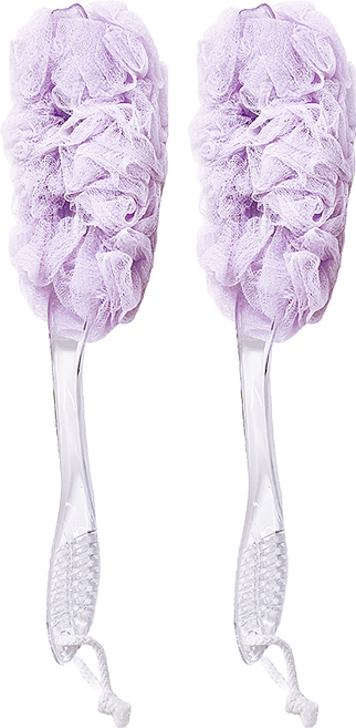 UdiLife 優的生活大師 美姬附柄沐浴刷 聚乙烯PE材質 規格約13cmx45cm 清水沖洗, 顏色隨機, 2支, 1支