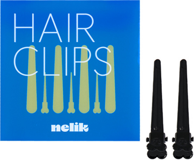 넬릭 자국없는 헤어 미용실 집게핀 소형, 12개, 블랙