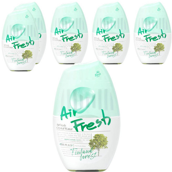 에어후레쉬 크리스탈워터 실내용 대용량 방향제 본품, 400ml, 6개, 포레스트향