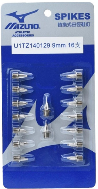 MIZUNO 美津濃 田徑鞋釘 尖釘 U1TZ140110 9mm 16個, 銀色, 1組