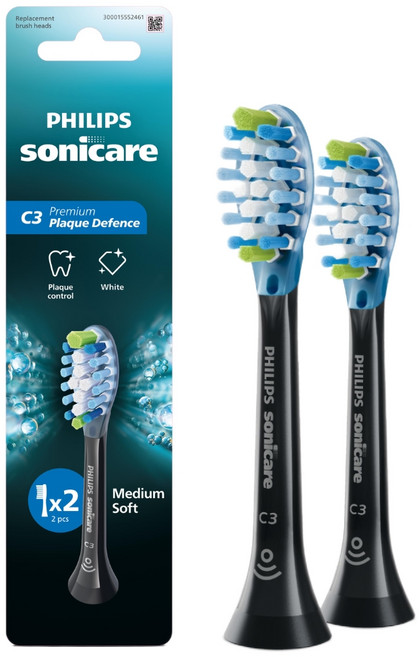 PHILIPS 飛利浦 韓國 C3 頂級護理牙刷刷頭 黑色, HX9042/91, 2個