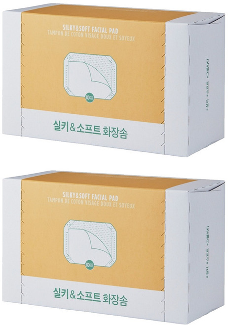 더페이스샵 데일리뷰티툴즈 실키 & 소프트 화장솜, 80개입, 2개