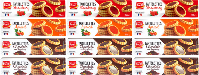 폴트 타르트 딸기+살구+초콜릿 앤 헤이즐넛, 150g, 3세트