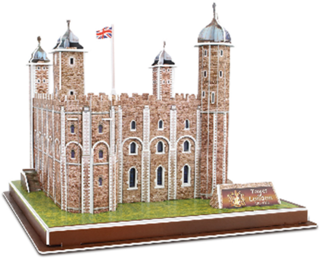 JIQUTOYS 고민고밍 DIY 종이 관광 명소 3D 퍼즐 런던타워, 혼합색상, 39피스, 1개