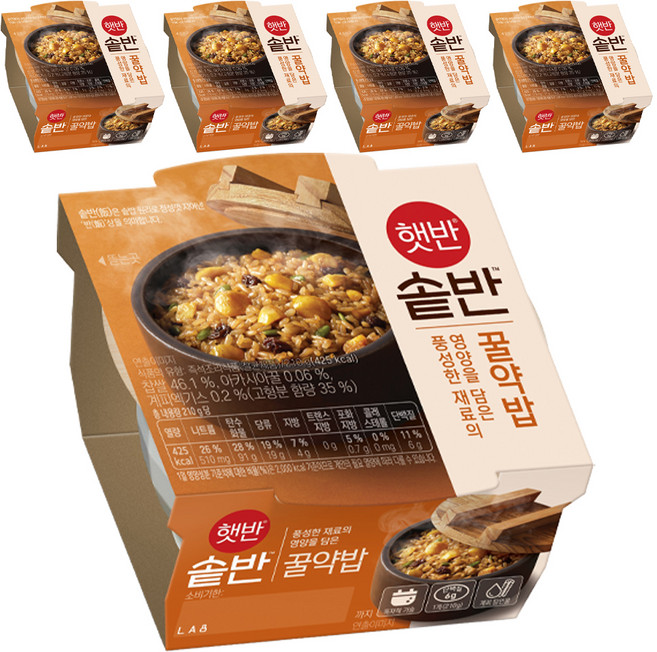 햇반 솥반 꿀약밥, 210g, 5개