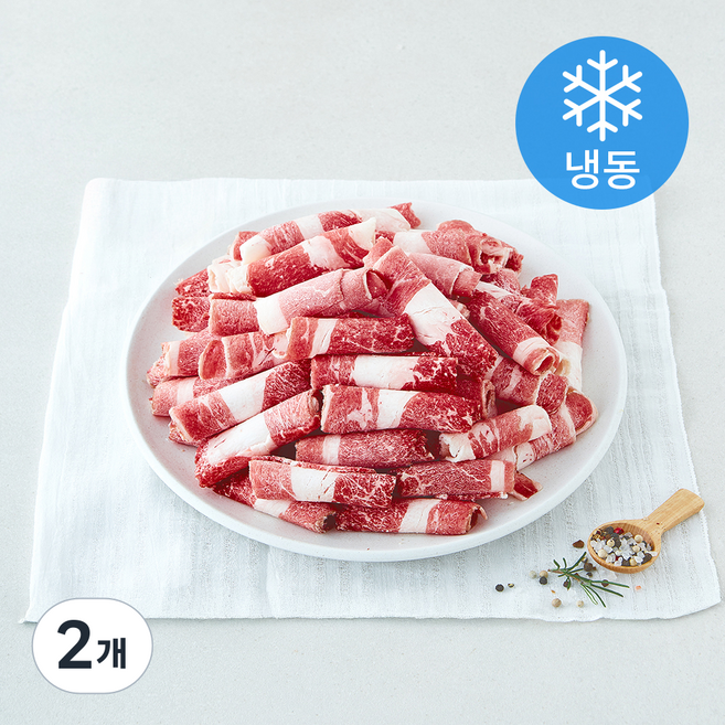 미트엔조이 미국산 초이스 차돌양지 샤브샤브용 (냉동), 2개, 1kg