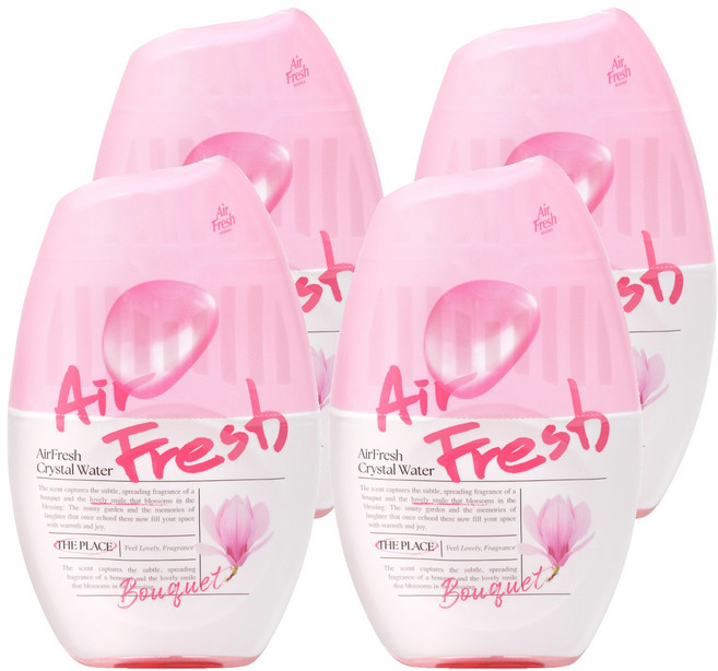 에어후레쉬 크리스탈워터 실내용 대용량 방향제, 400ml, 4개, 부케향