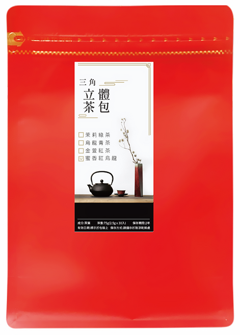 喝茶閒閒 三角立體茶包 蜜香紅烏龍, 2.5g, 30包, 1袋