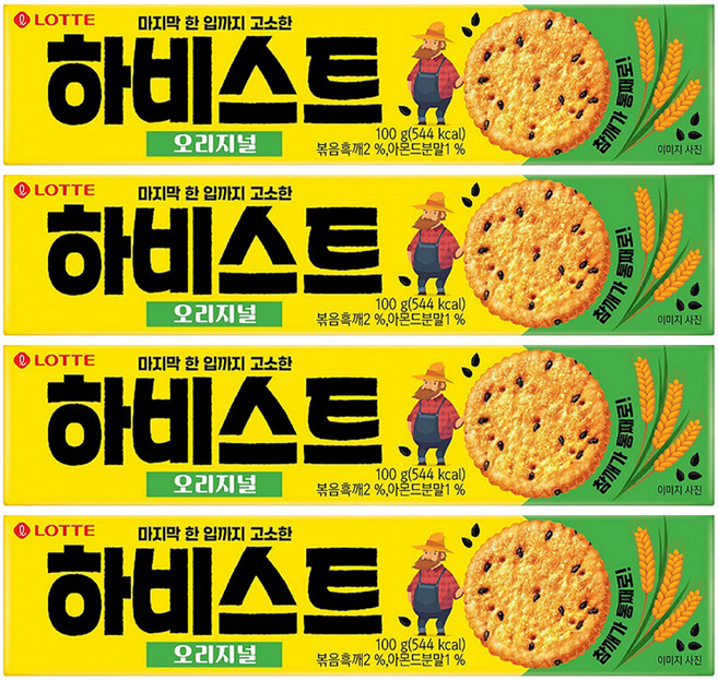 하비스트 오리지널 과자, 100g, 4개