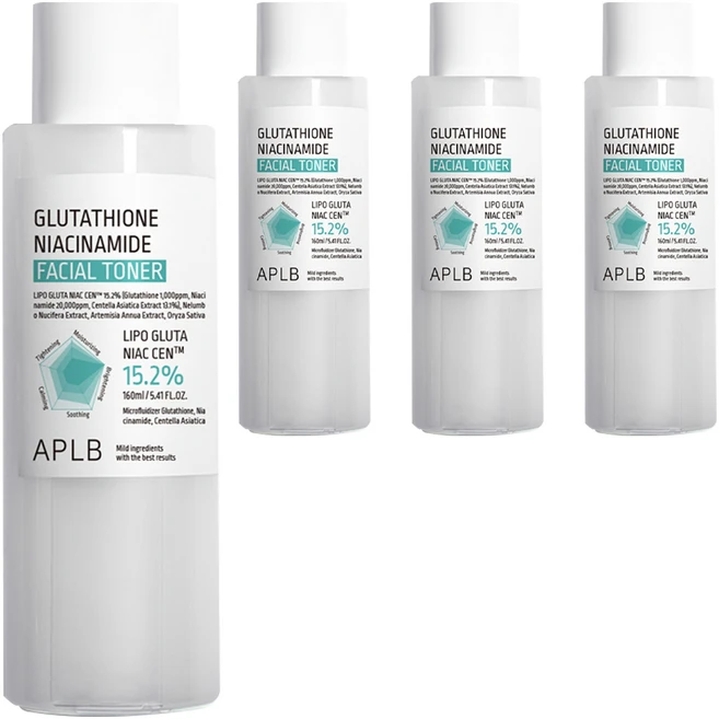 APLB 글루타치온 나이아신아마이드 페이셜 토너, 160ml, 4개 - 쿠팡