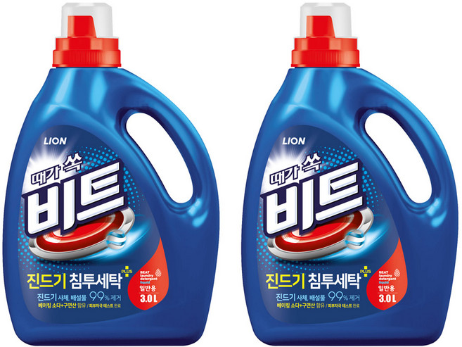 비트 진드기 침투세탁 일반용 액상세제 본품, 3L, 2개