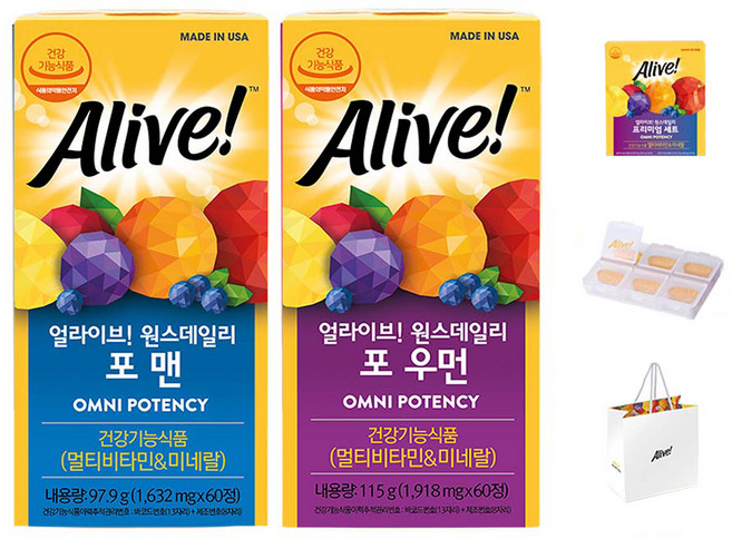 얼라이브 원스데일리 프리미엄 비타민 선물세트, 60정, 1세트
