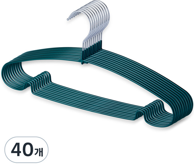 제이밀 코팅 논슬립 옷걸이, 그린, 40개