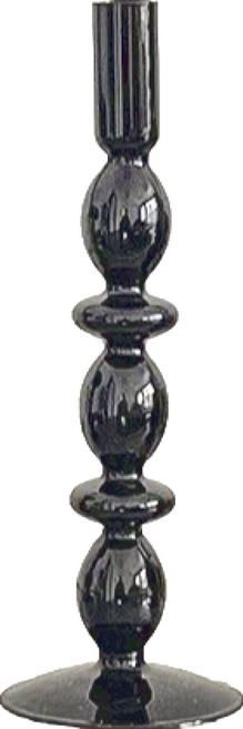 KUIBAO 快豹生活 Dark玻璃暗黑花瓶擺件, 雙環燭台黑色