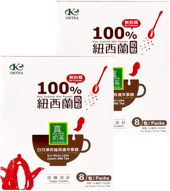 歐可茶葉 控糖系列 真奶茶 日月潭阿薩姆濃茶拿鐵, 22g, 8包, 2盒