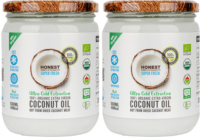 어니스트 유기농 엑스트라버진 코코넛오일, 500ml, 2개