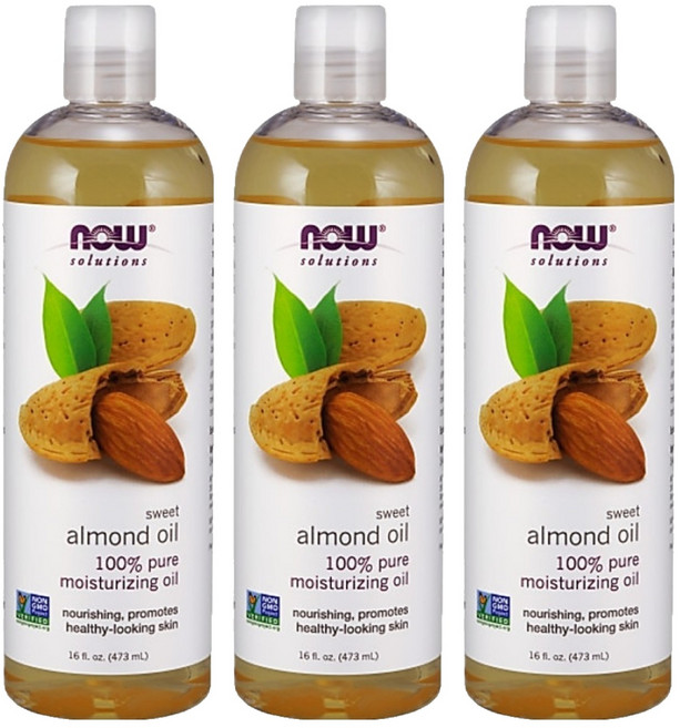 NOW Foods 純甜杏仁保濕油/基底油, 473ml, 3瓶