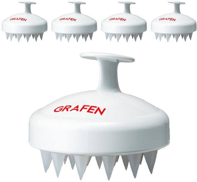 그라펜 엣지핑거 두피마사지브러쉬, 화이트, 5개