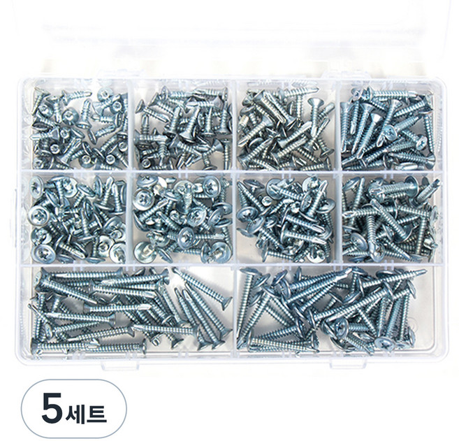 지오비즈 백색 직결피스 와셔머리 5종 x 30p + 접시머리 5종 x 30p 세트, 5세트